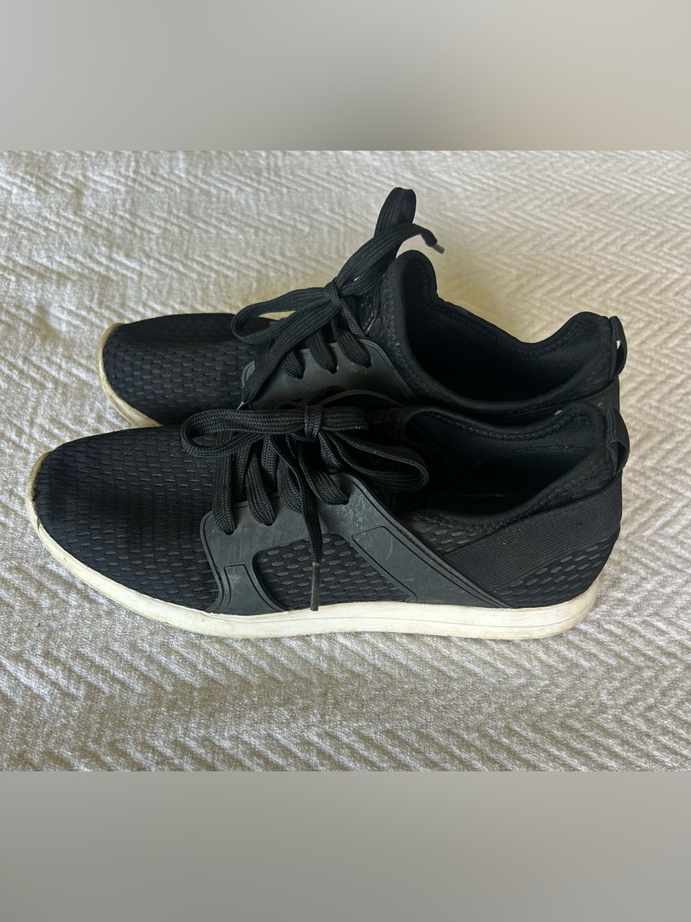 Kendall & Kylie Black Athletic Lace-Up Sneakers with White Sole